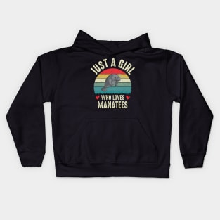 Just A Girl Who Loves Manatees Cute Manatee Lover Funny For Girls Gifts For School Kids Hoodie